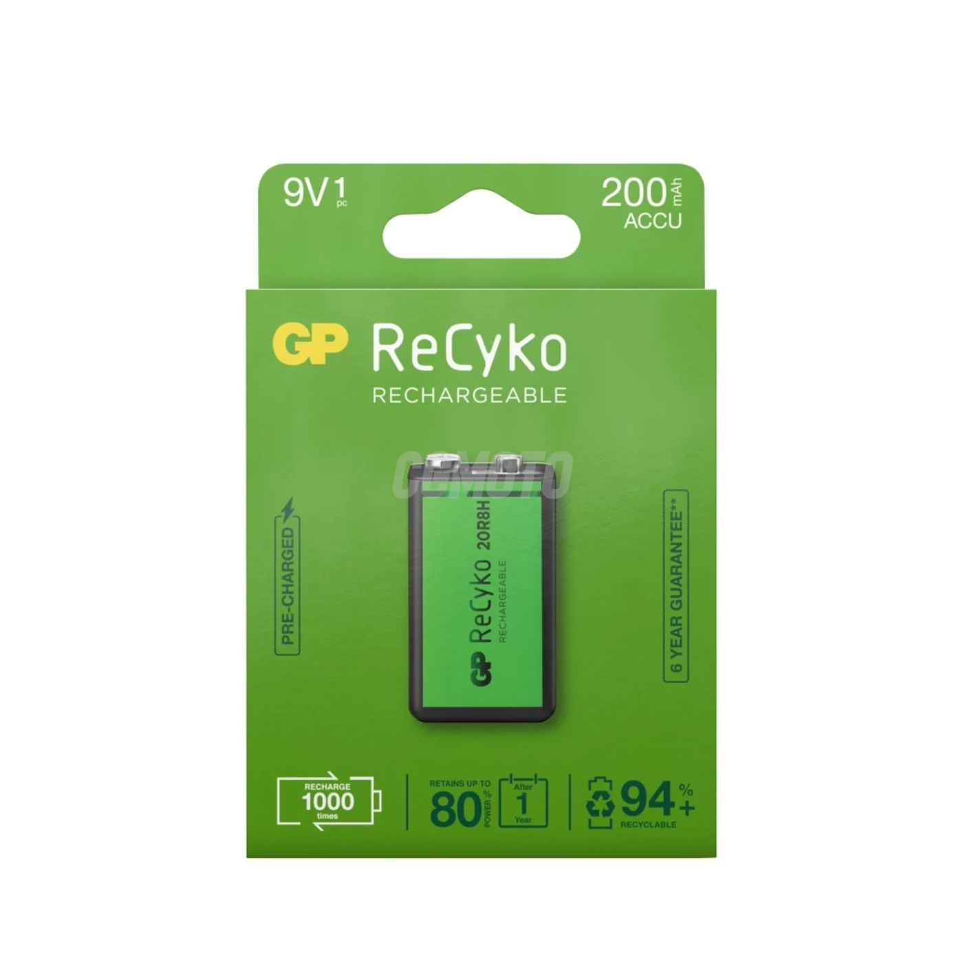 1 pila recargables NIMH 6LF22 9 V Recyko 200 mAh