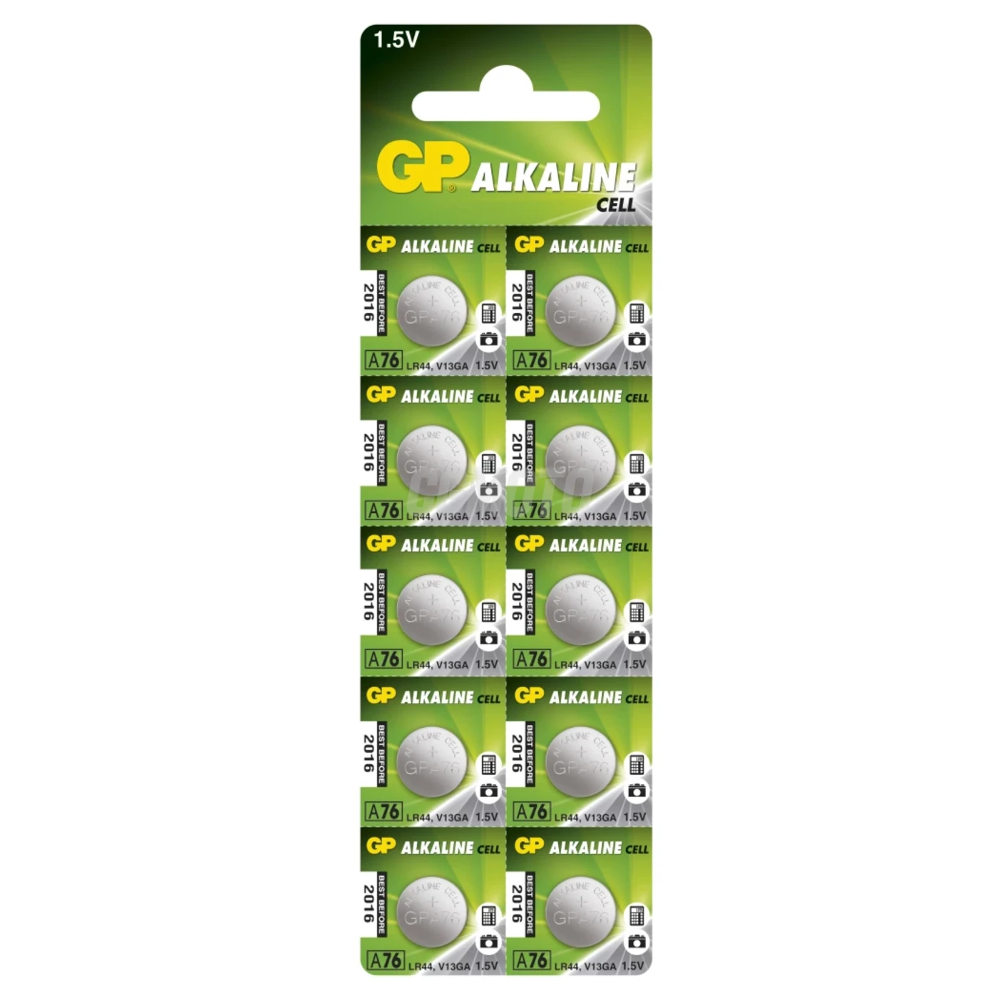 10 pilas de botón alcalinass LR44 1,5 V 