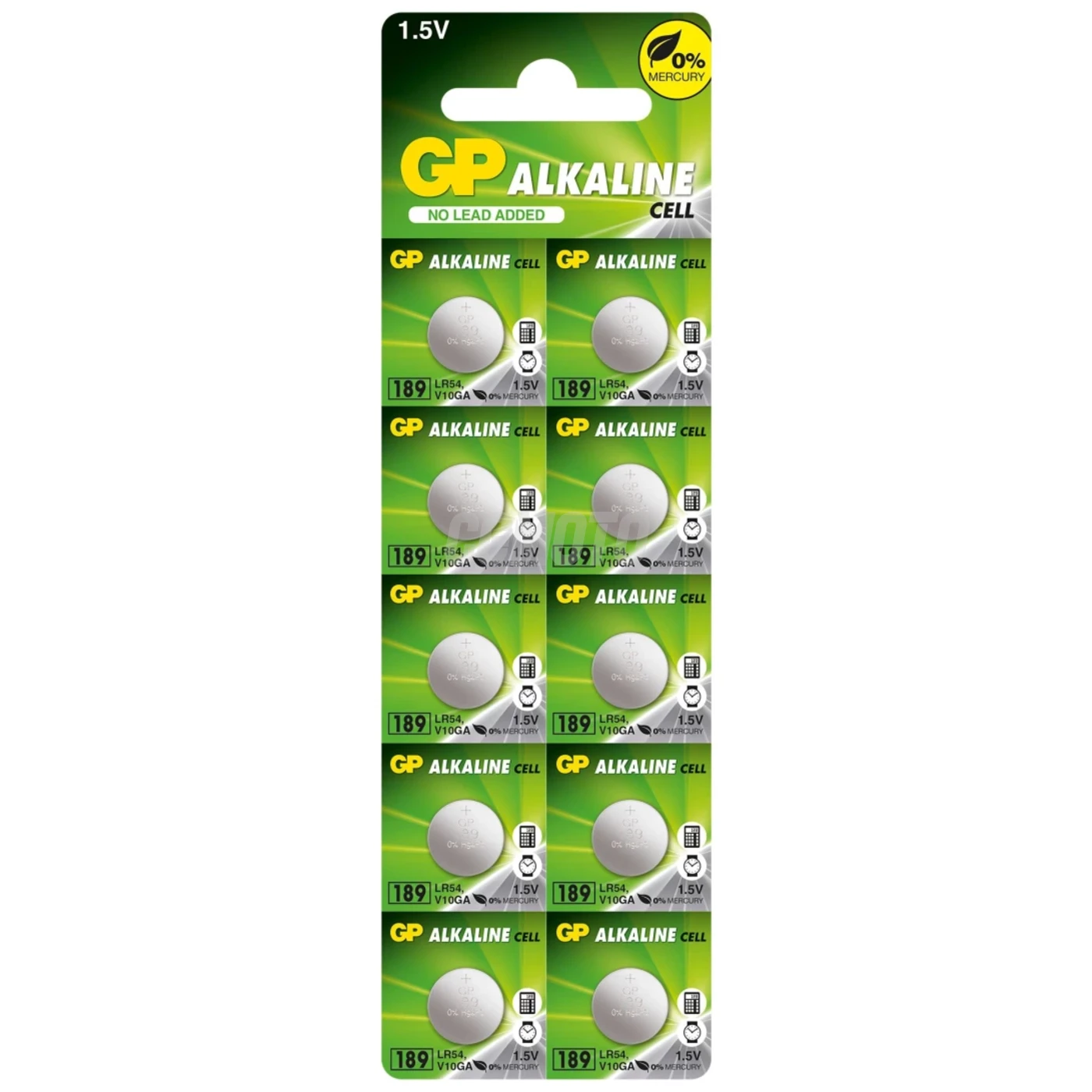 10 pilas de botón alcalinass LR54 1,5 V 