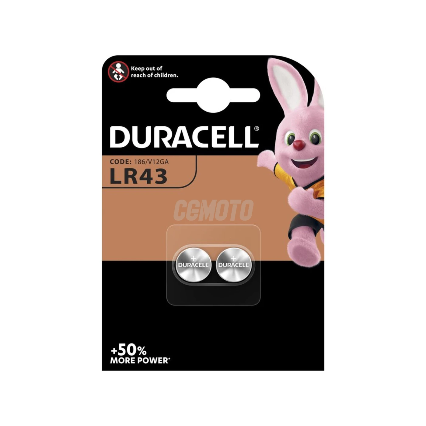 2 pilas de botón alcalinas LR43 1,5 V 