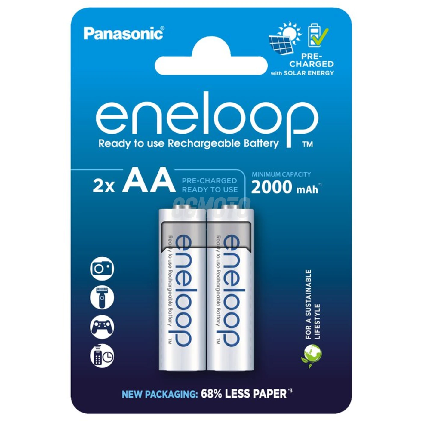 2 pilas recargables NIMH AA 1,2 V 2000 mAh