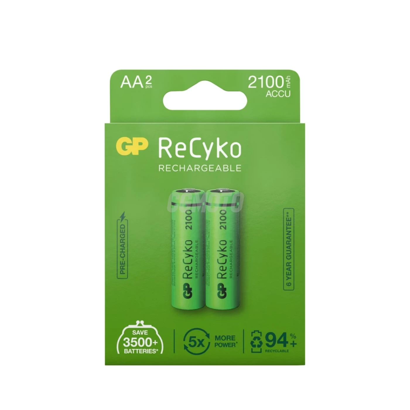 2 pilas recargables NIMH AA 1,2 V Recyko 2100 mAh