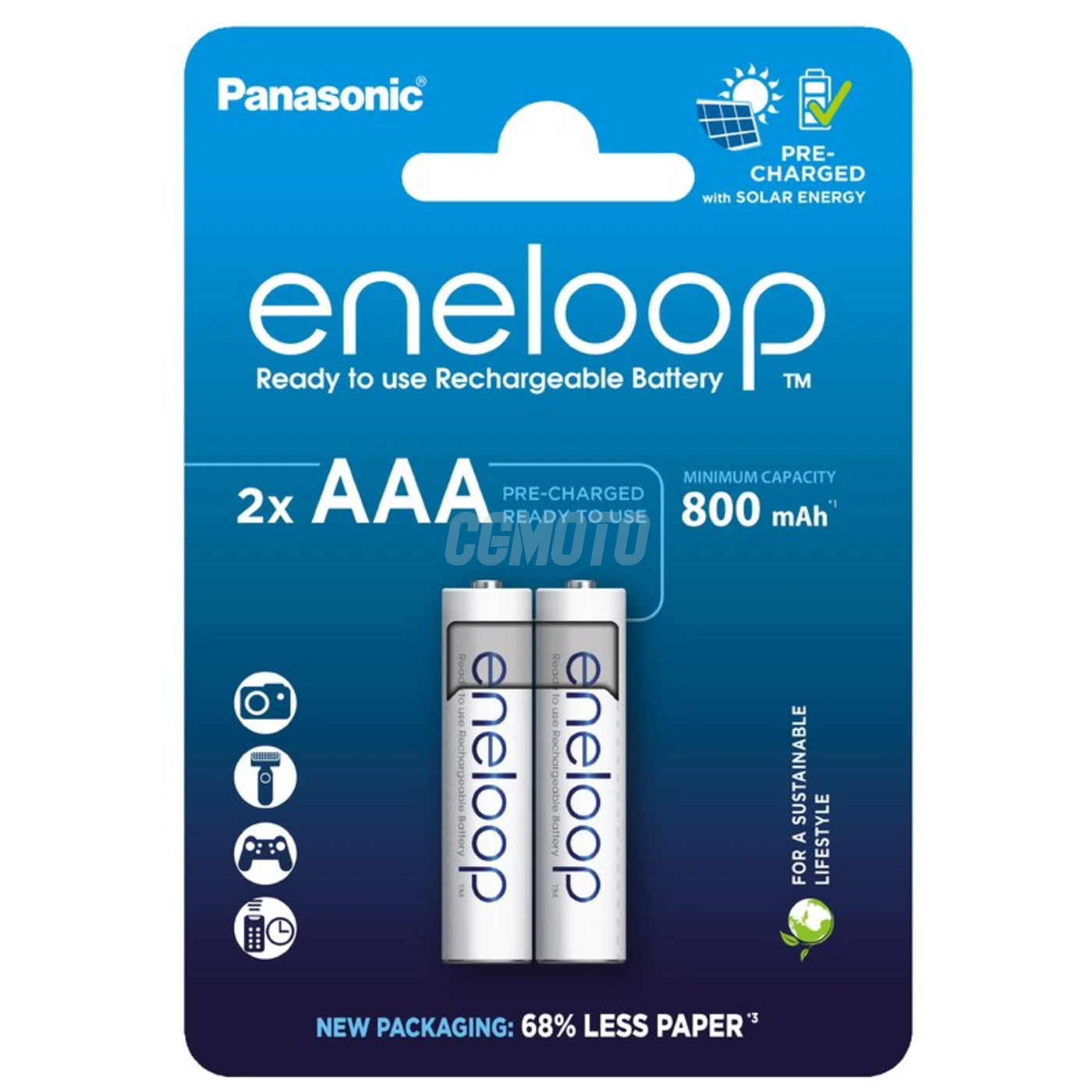 2 pilas recargables NIMH AAA 1,2 V 800 mAh