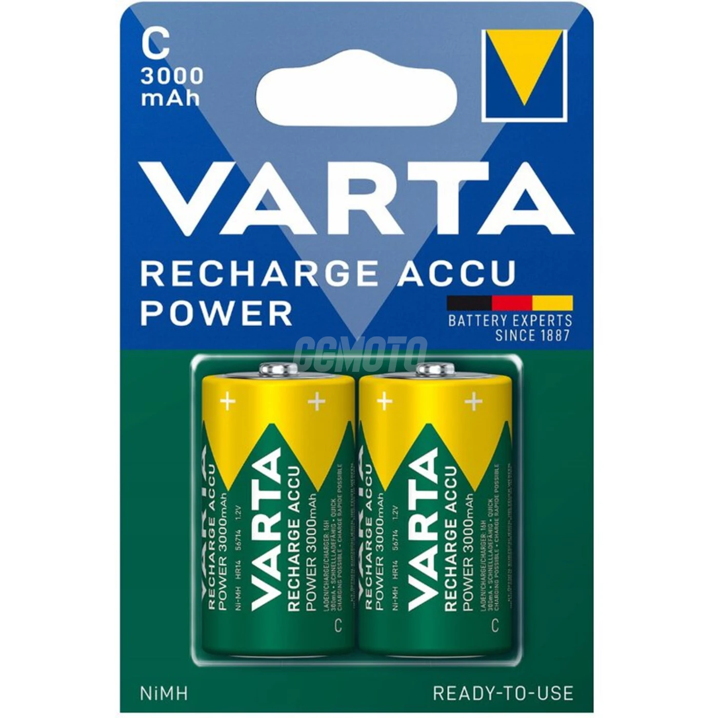 2 pilas recargables NIMH LR14/C 1,2 V Ready2Use 3000 mAh 