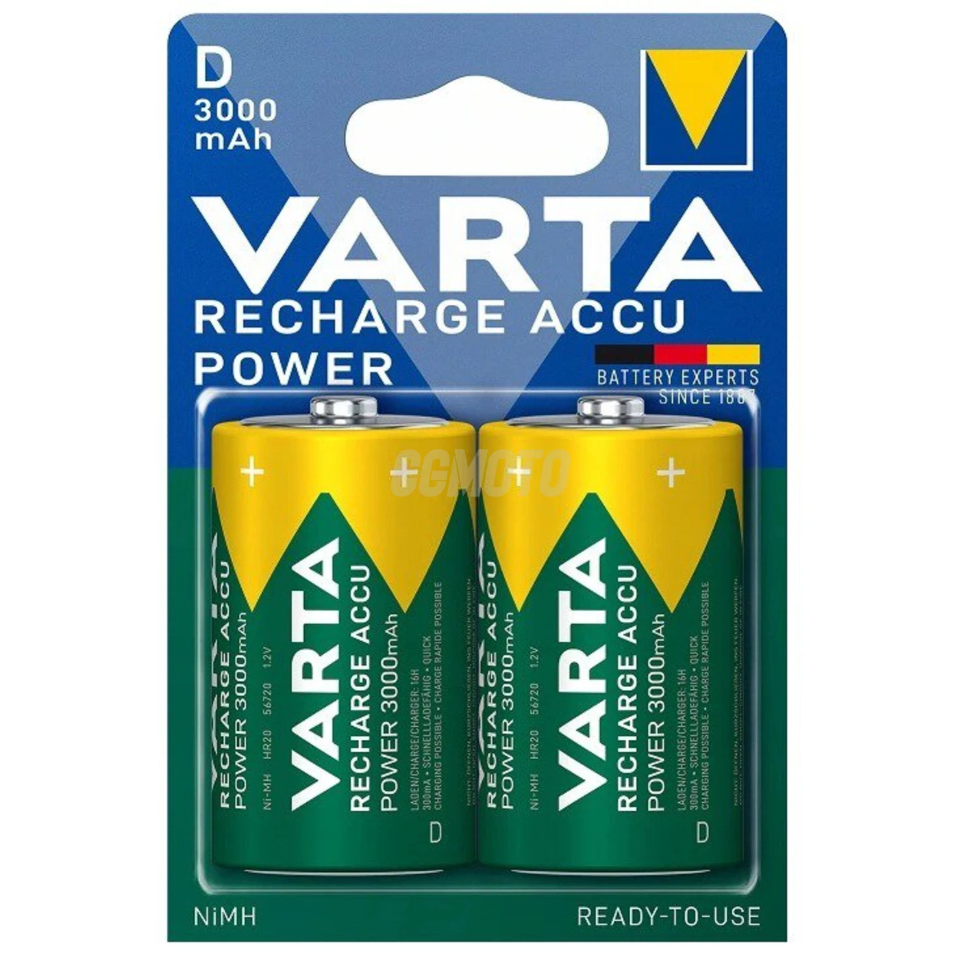 2 pilas recargables NIMH LR20/D 1,2 V Ready2Use 3000 mAh 