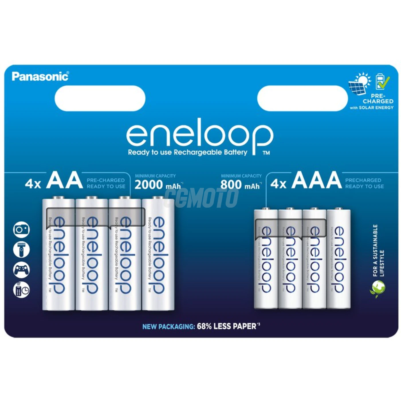 4 + 4 pilas recargables NIMH AA + AAA 1,2 V 