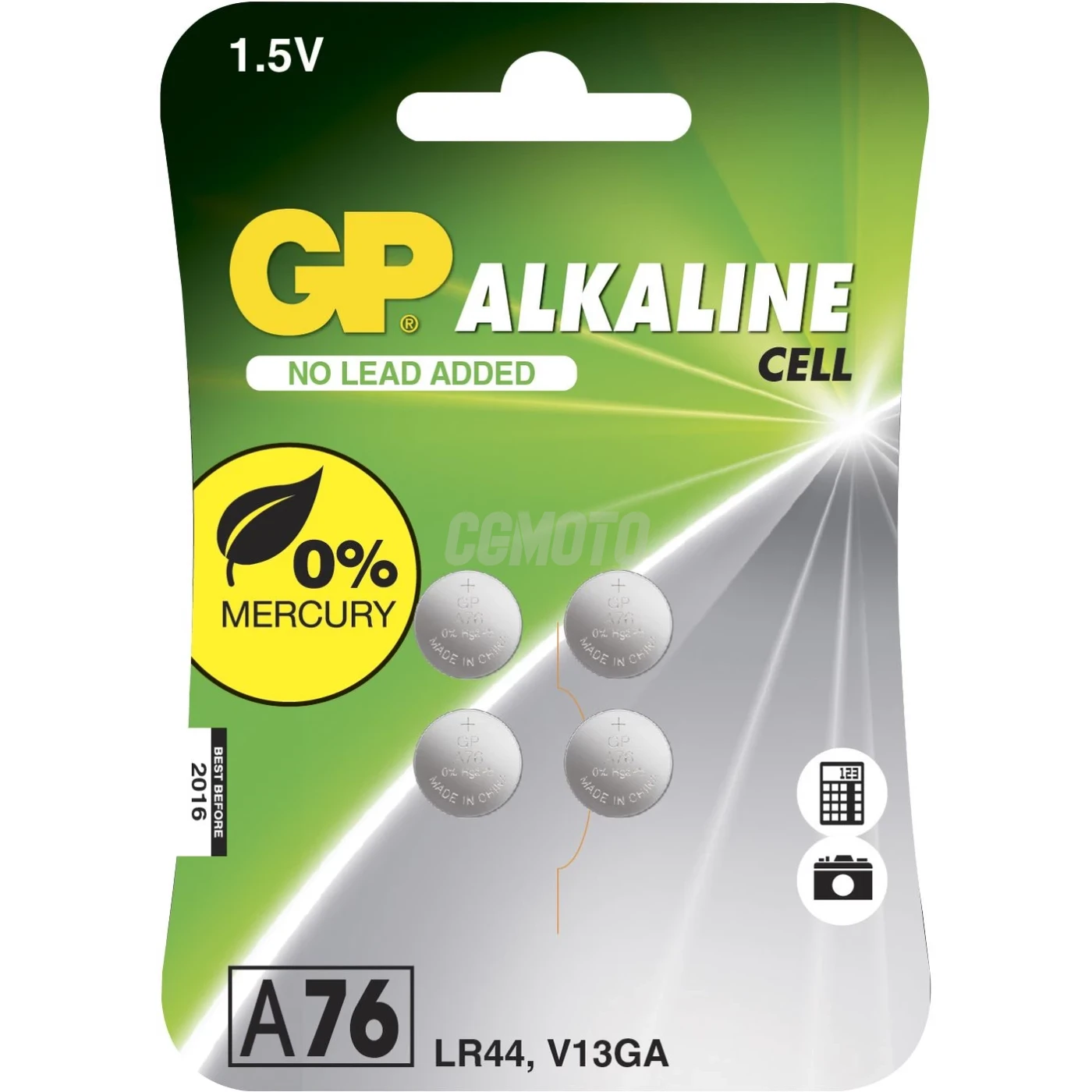 4 pilas de botón alcalinass LR44 1,5 V 