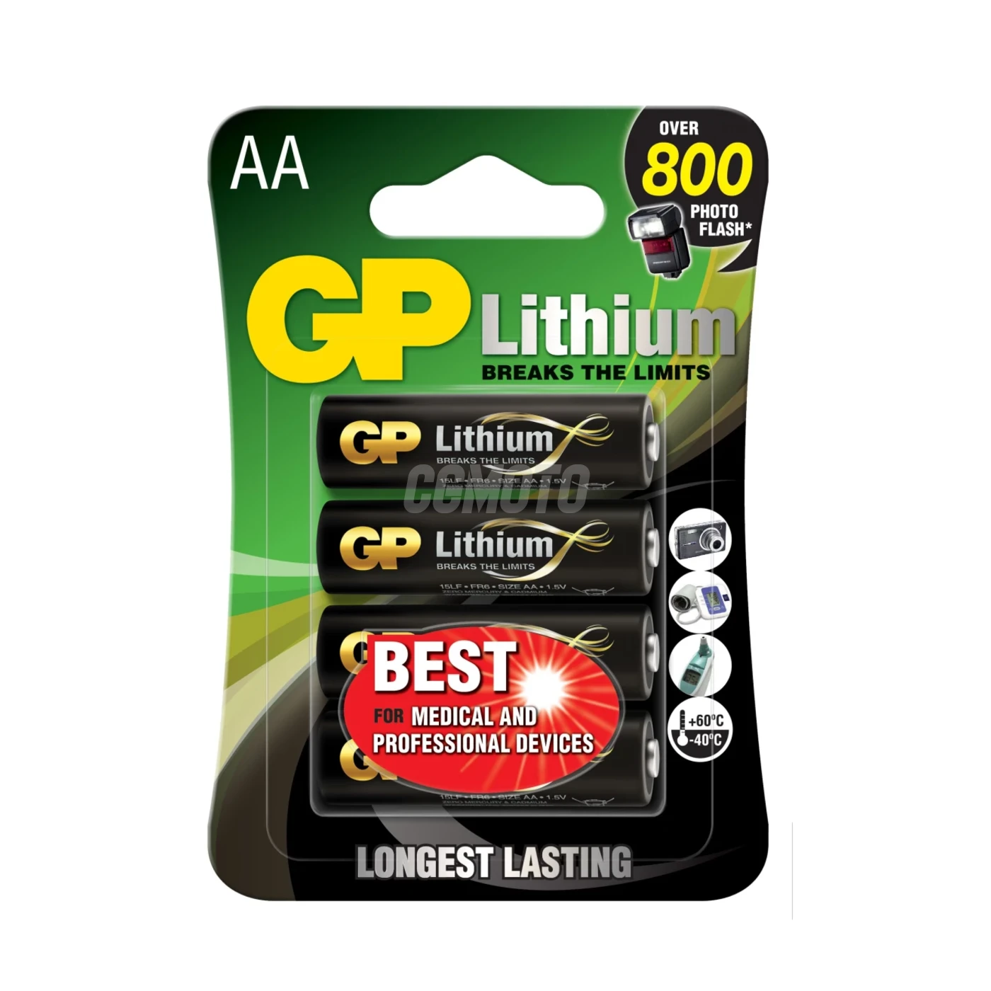 4 pilas de litio AA 1,5 V 