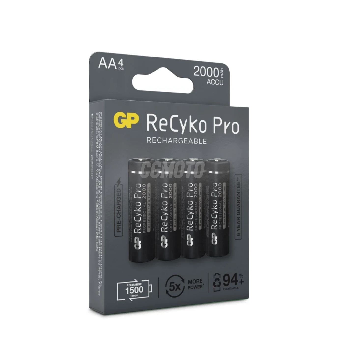 4 pilas recargables NIMH AA 1,2 V Recyko Pro 2000 mAh