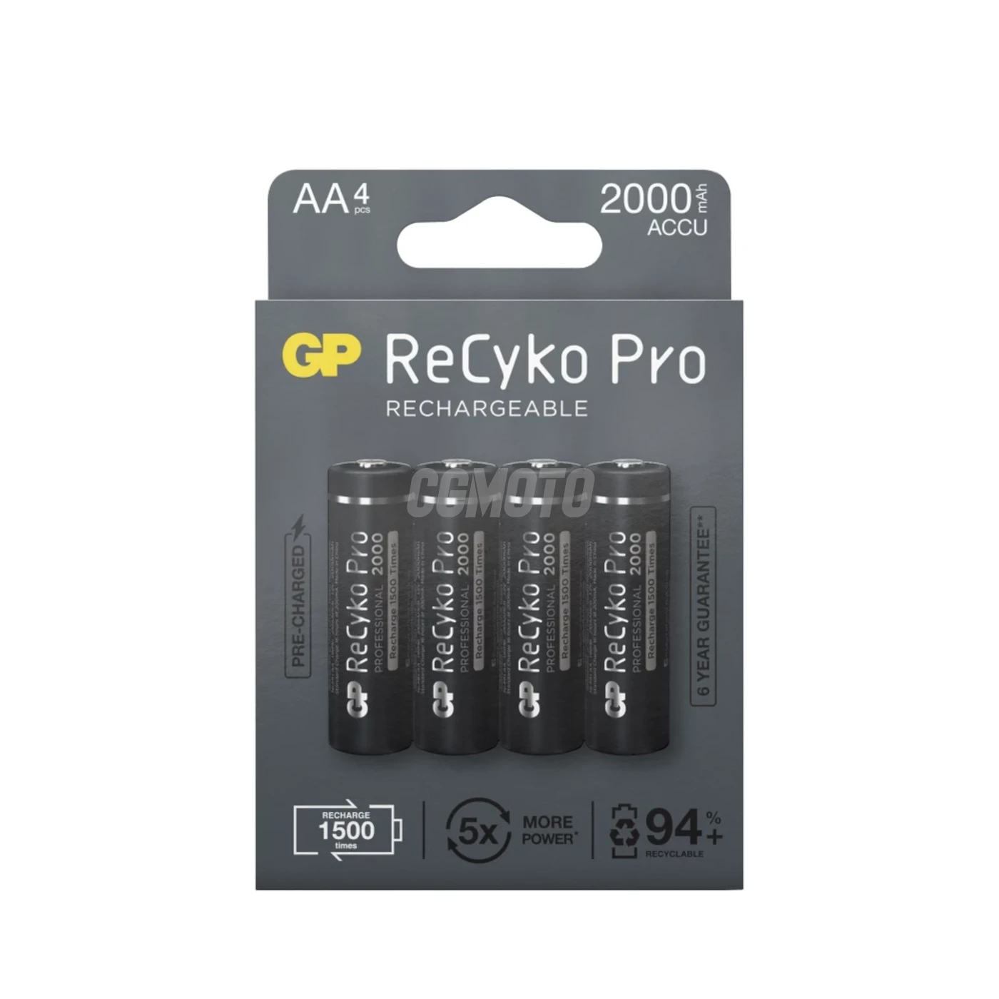 4 pilas recargables NIMH AA 1,2 V Recyko Pro 2000 mAh