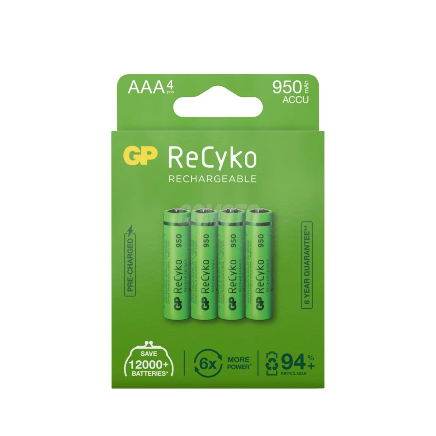 4 pilas recargables NIMH AAA 1,2 V Recyko 950 mAh