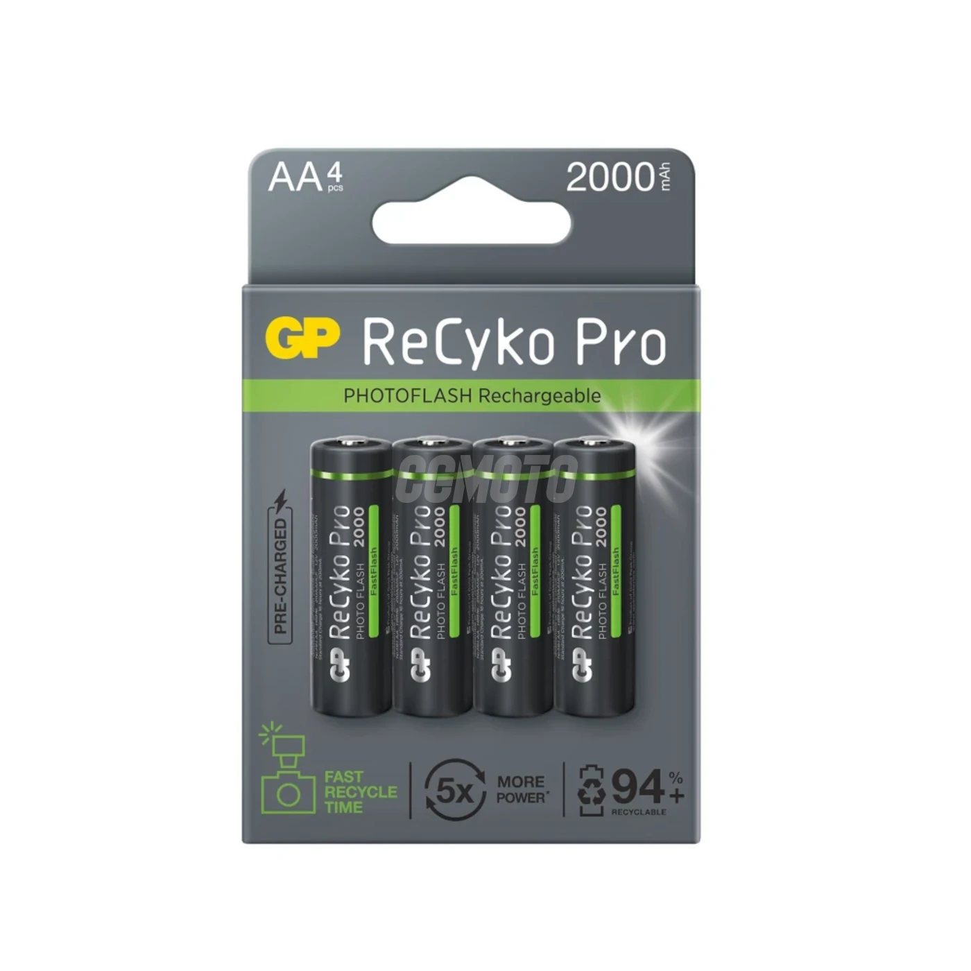 4 pilas recargables NIMH Photoflash AA 1,2 V Recyko Pro 2000 mAh