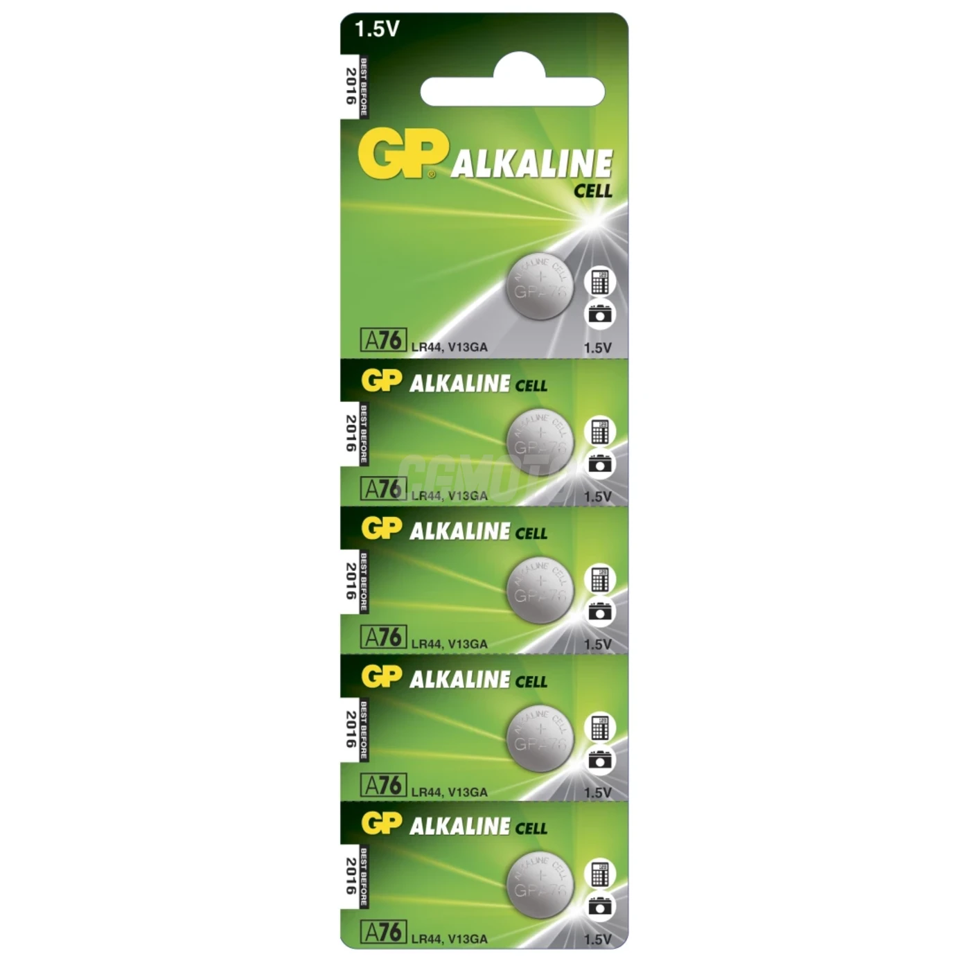 5 pilas de botón alcalinass LR44 1,5 V 