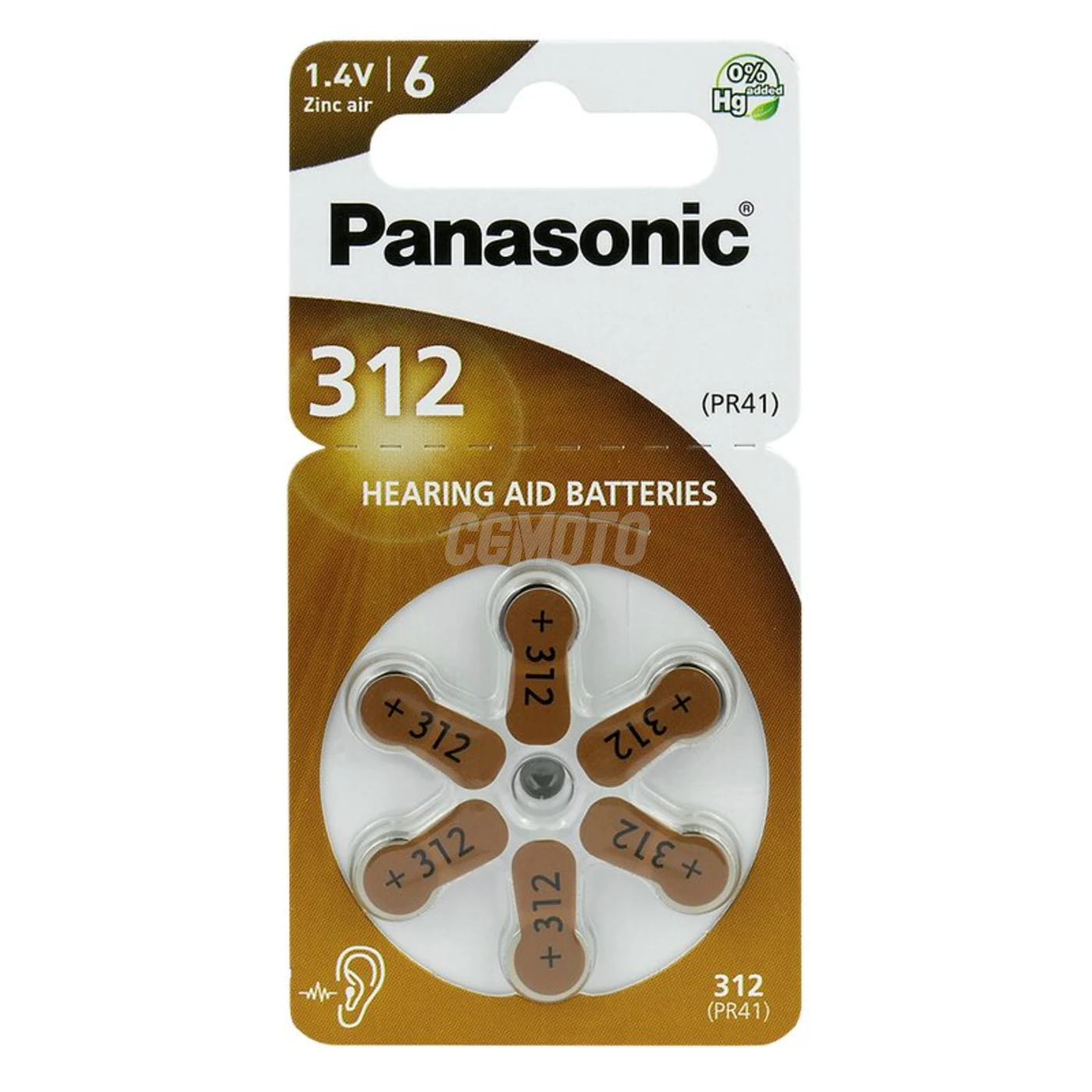 6 pilas auditivas de zinc-aire 312 1,4 V 