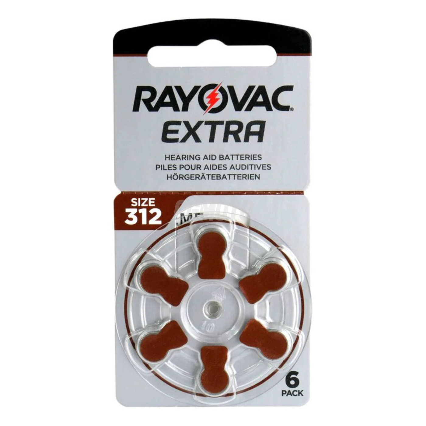 6 pilas auditivas de zinc-aire 312 1,45 V Extra 
