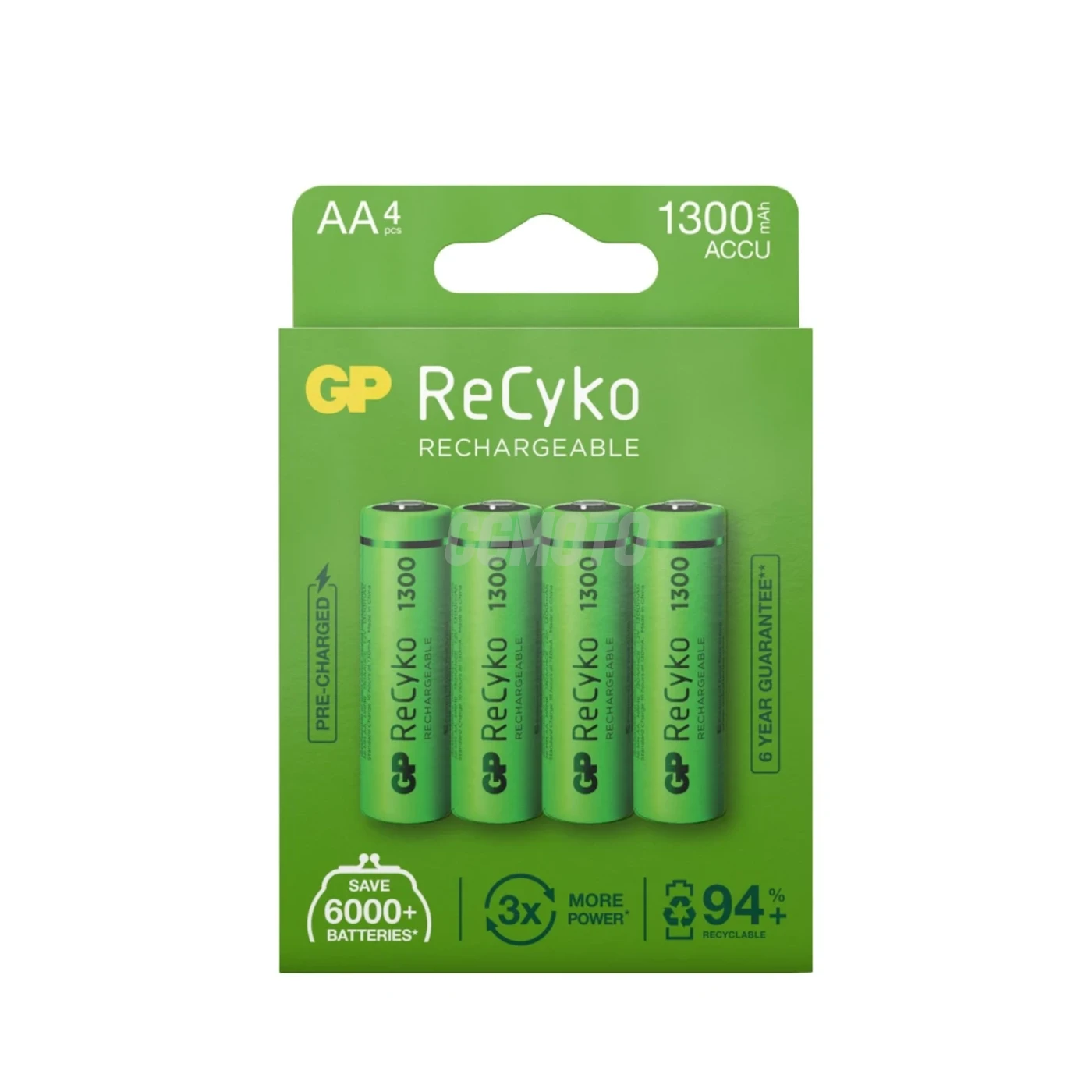 Blister de 4 pilas recargable Recyko+ AA 1300mAh