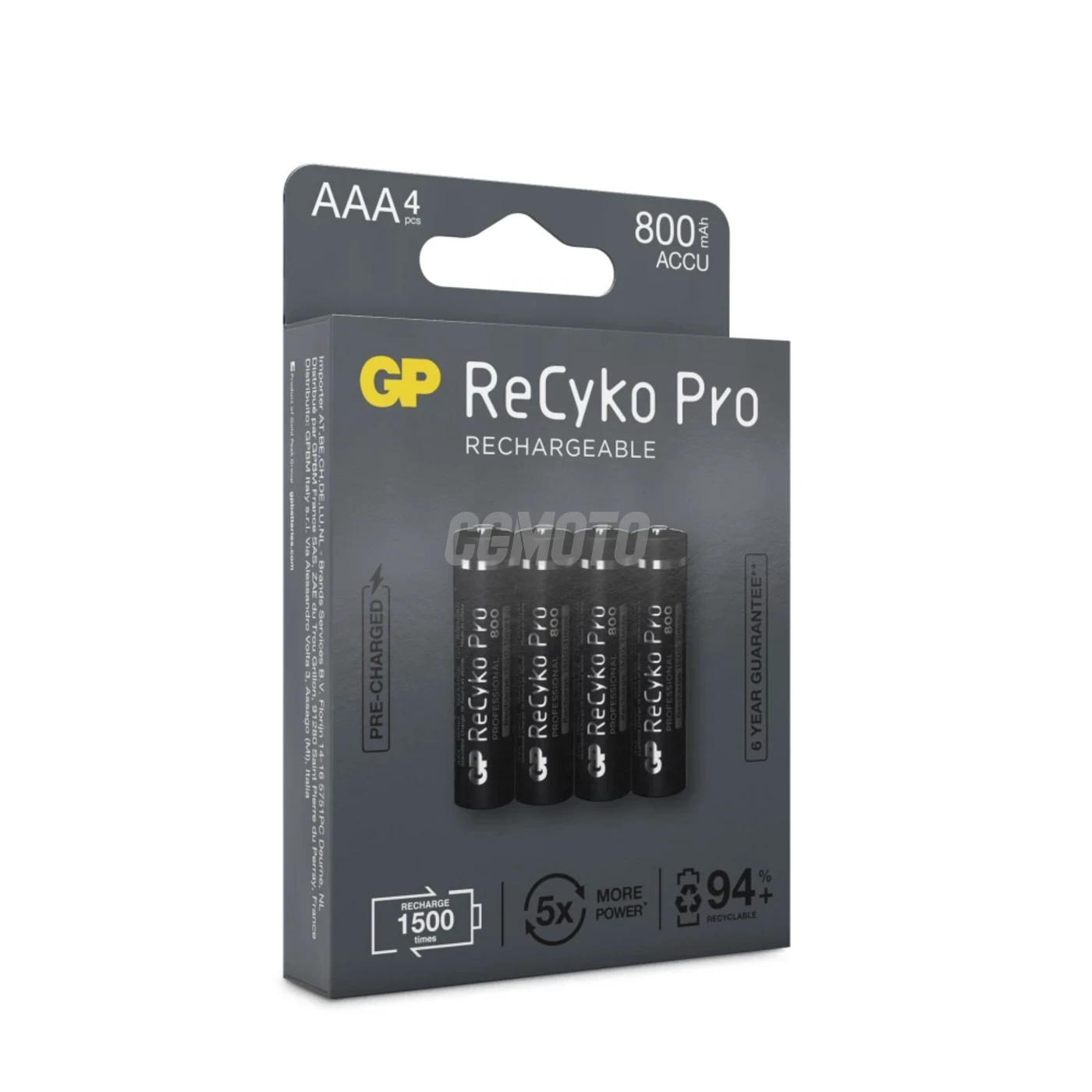 Blister de 4 pilas recargable Recyko+ AAA 800mAh (Profesional)