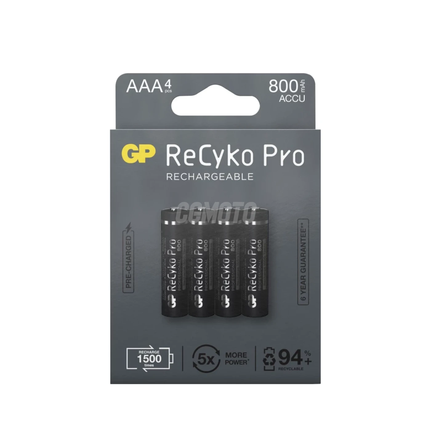 Blister de 4 pilas recargable Recyko+ AAA 800mAh (Profesional)