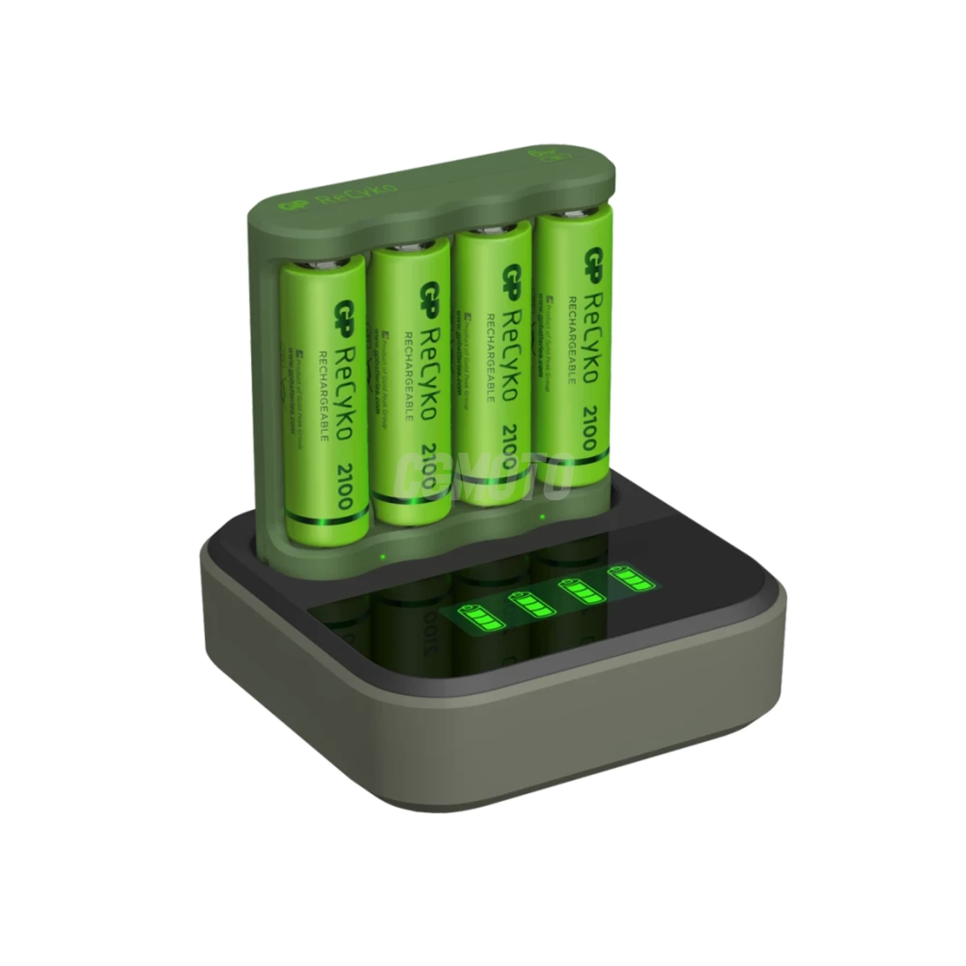 Cargador 6 horas GP B421 (USB) + 4 pilas NiMH AA 2000 mAh + estación D451