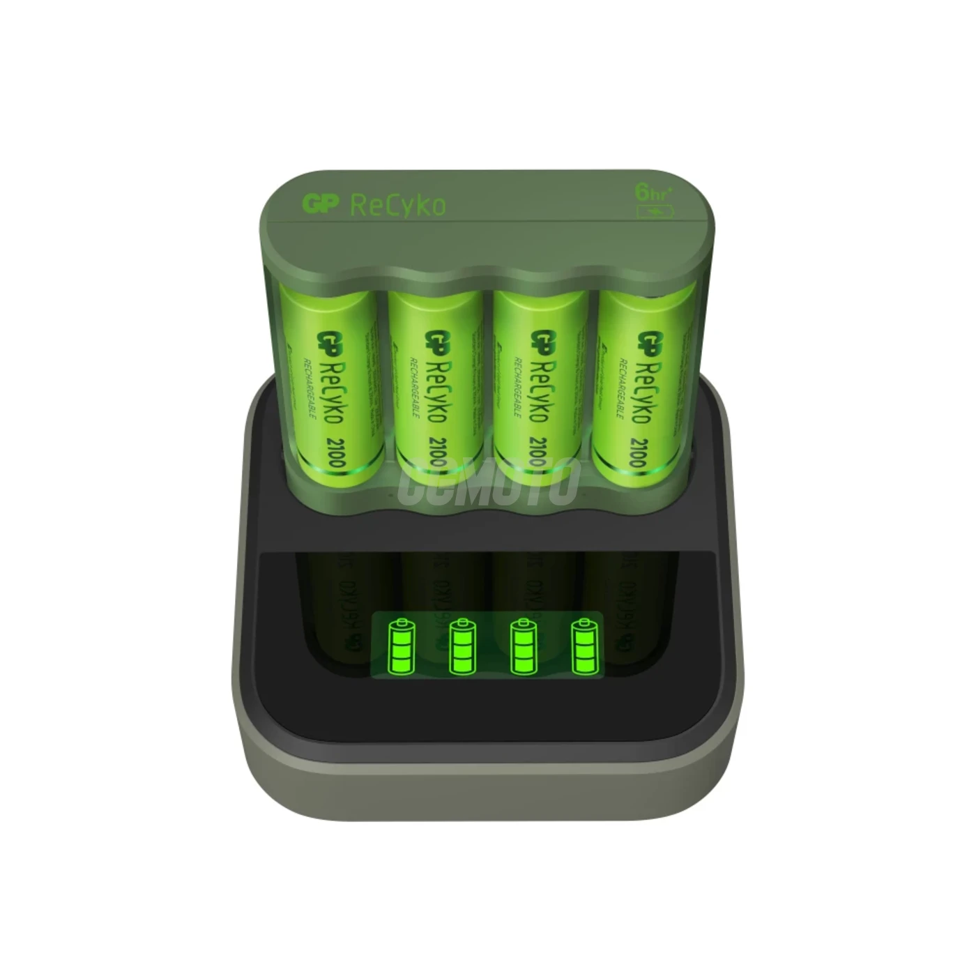 Cargador 6 horas GP B421 (USB) + 4 pilas NiMH AA 2000 mAh + estación D451