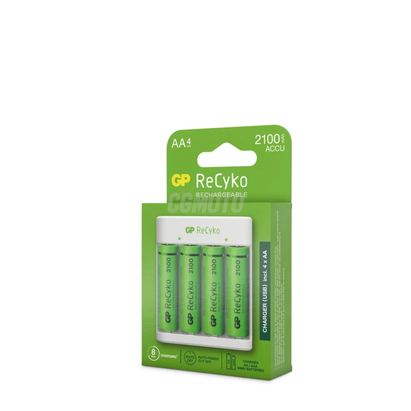 Cargador estándar GP E411 + 4 pilas NiMH AA 2000 mAh