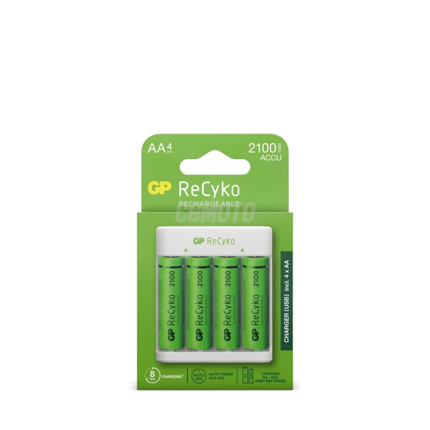 Cargador estándar GP E411 + 4 pilas NiMH AA 2000 mAh