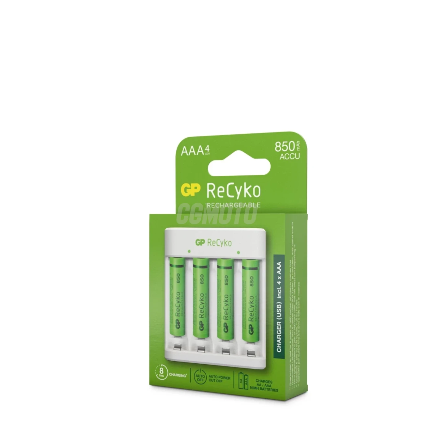 Cargador estándar GP E411 + 4 pilas NiMH AAA 800 mAh