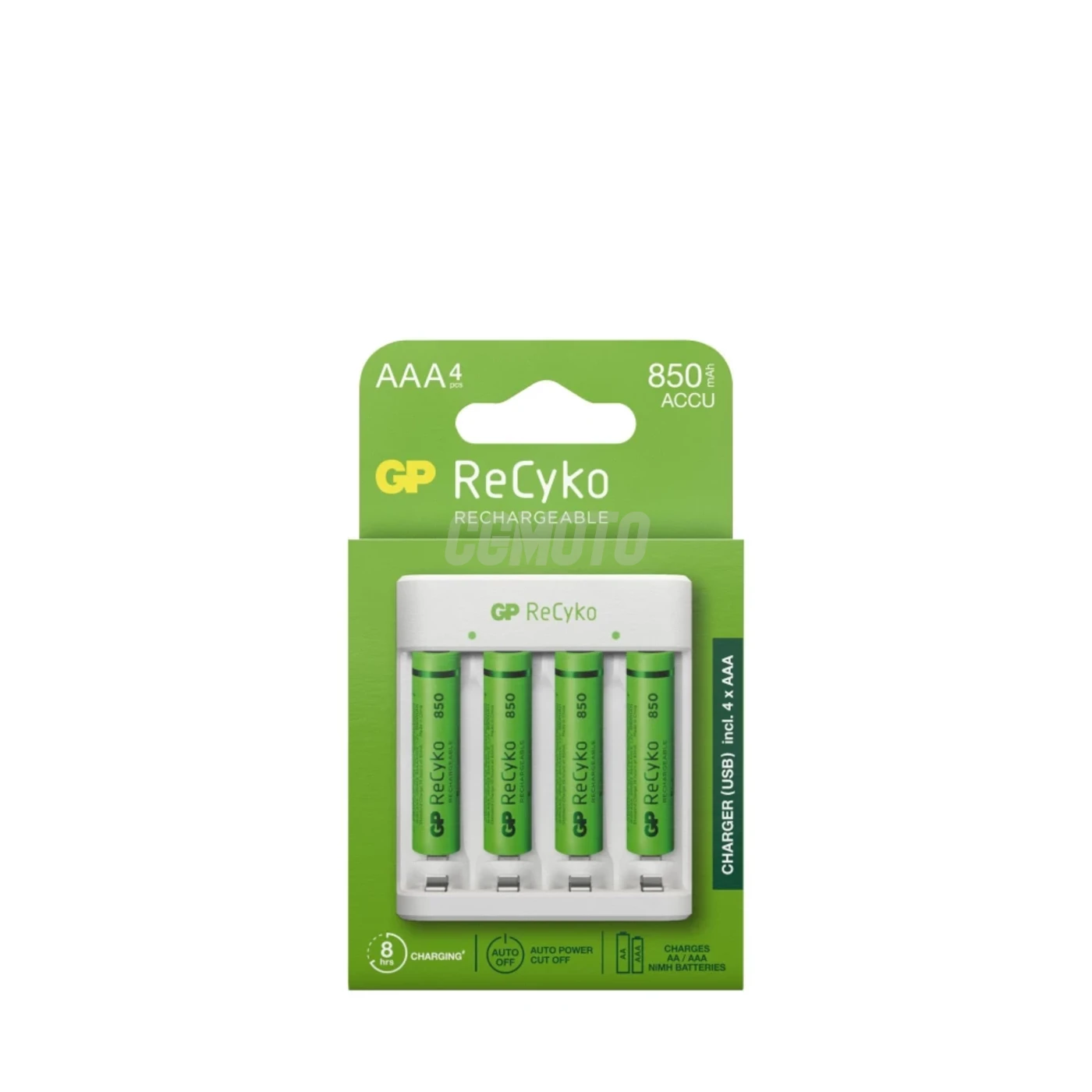 Cargador estándar GP E411 + 4 pilas NiMH AAA 800 mAh