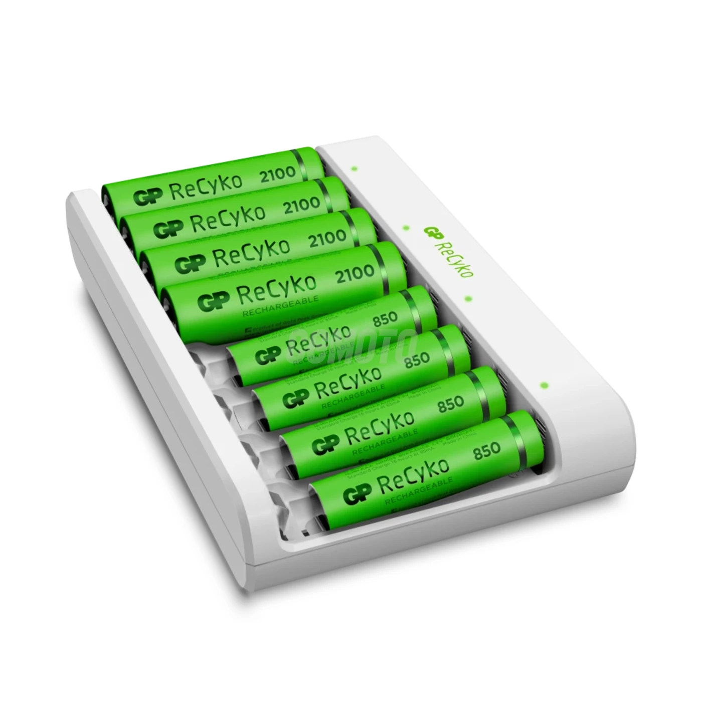 Cargador estándar GP E811 + 8 pilas NiMH 4xAA 2100mAh + 4xAAA 850mah