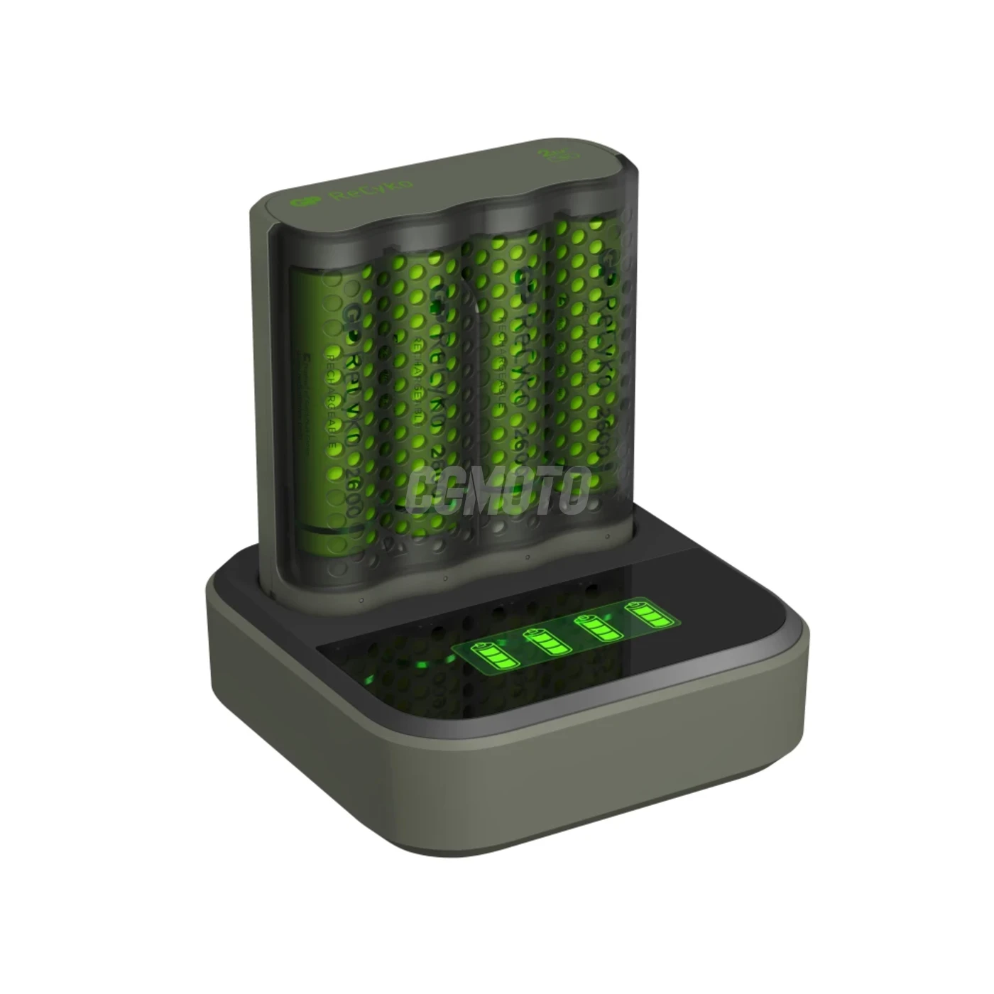 Cargador rápido 2-4 horas M451 USB + 4 pilas NiMH AA  2600 mAh + estación D451