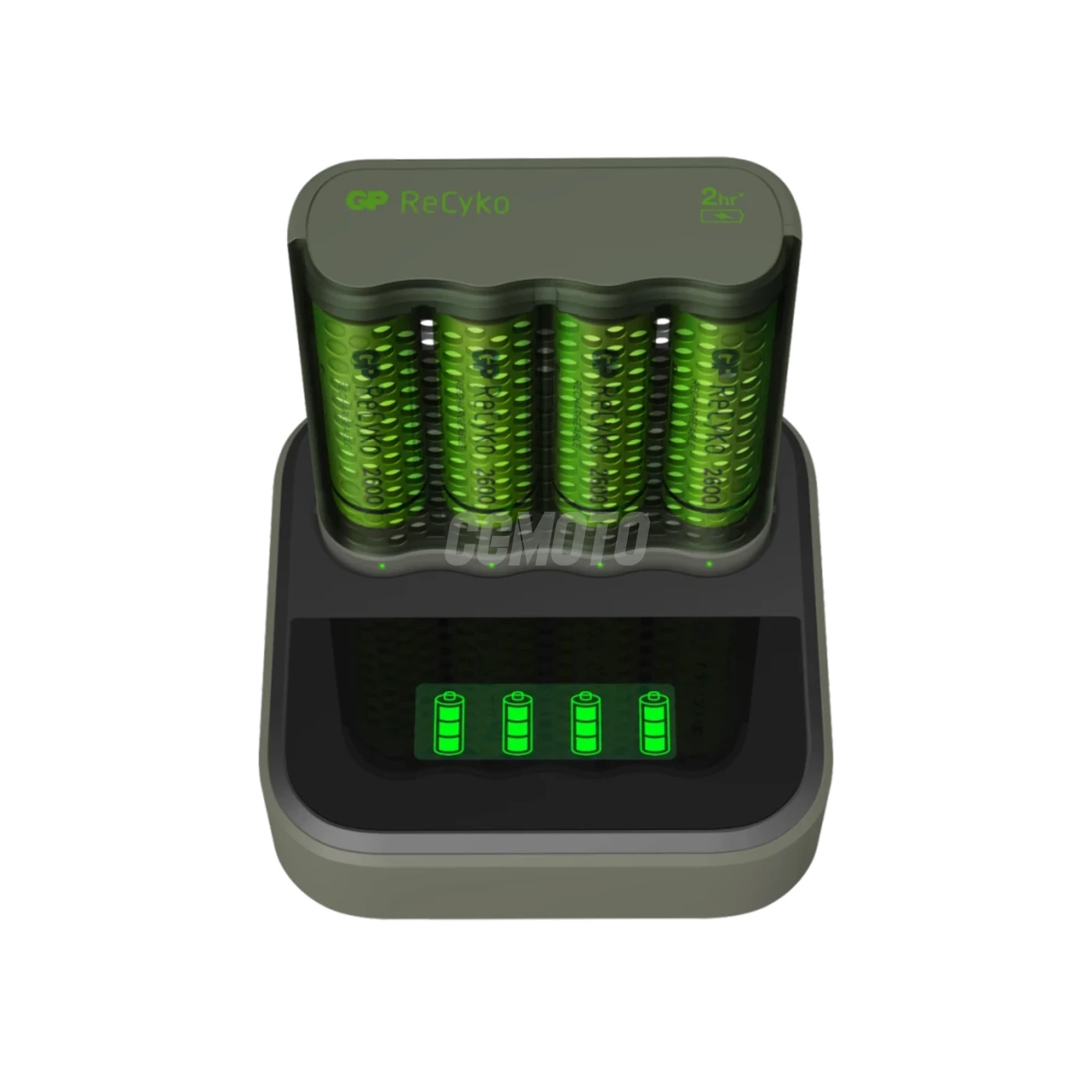 Cargador rápido 2-4 horas M451 USB + 4 pilas NiMH AA  2600 mAh + estación D451