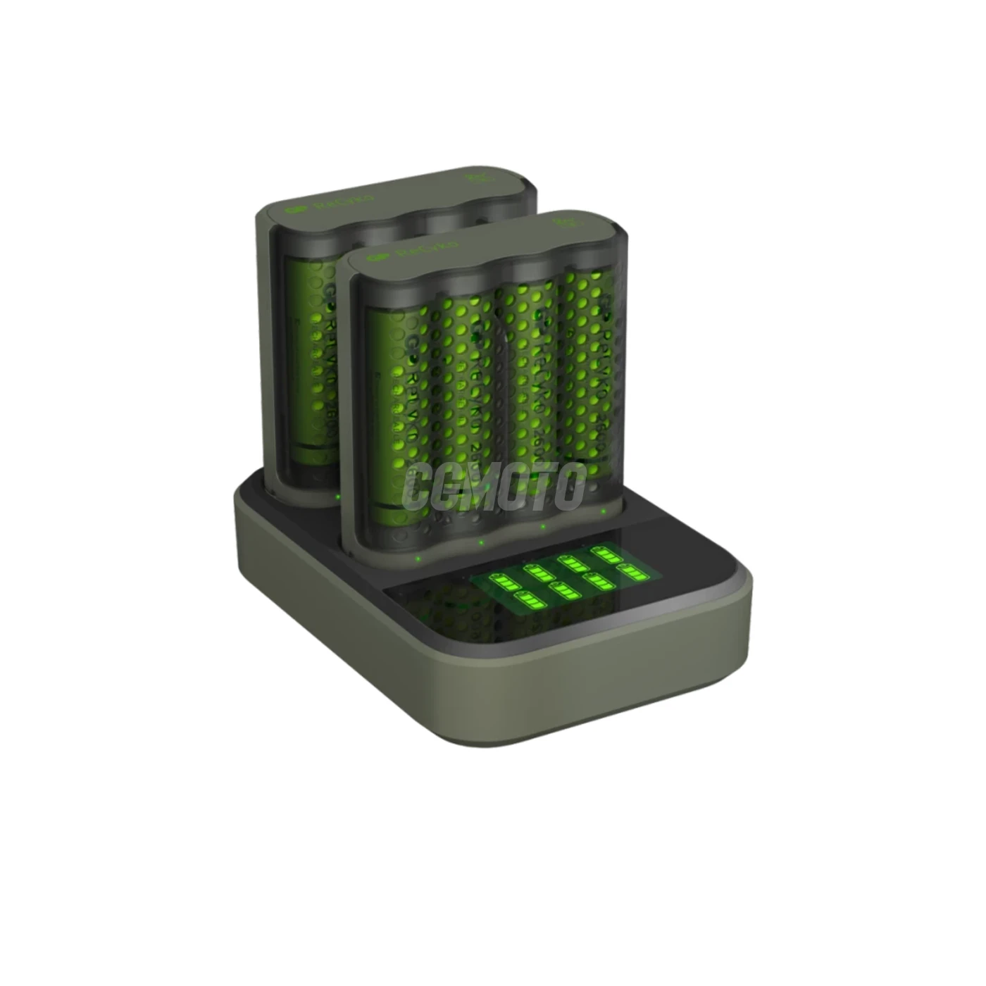 Cargador rápido 2-4 horas M451 USB + 8 pilas NiMH AA  2600 mAh + estación D851