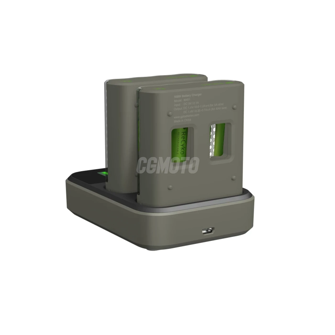 Cargador rápido 2-4 horas M451 USB + 8 pilas NiMH AA  2600 mAh + estación D851