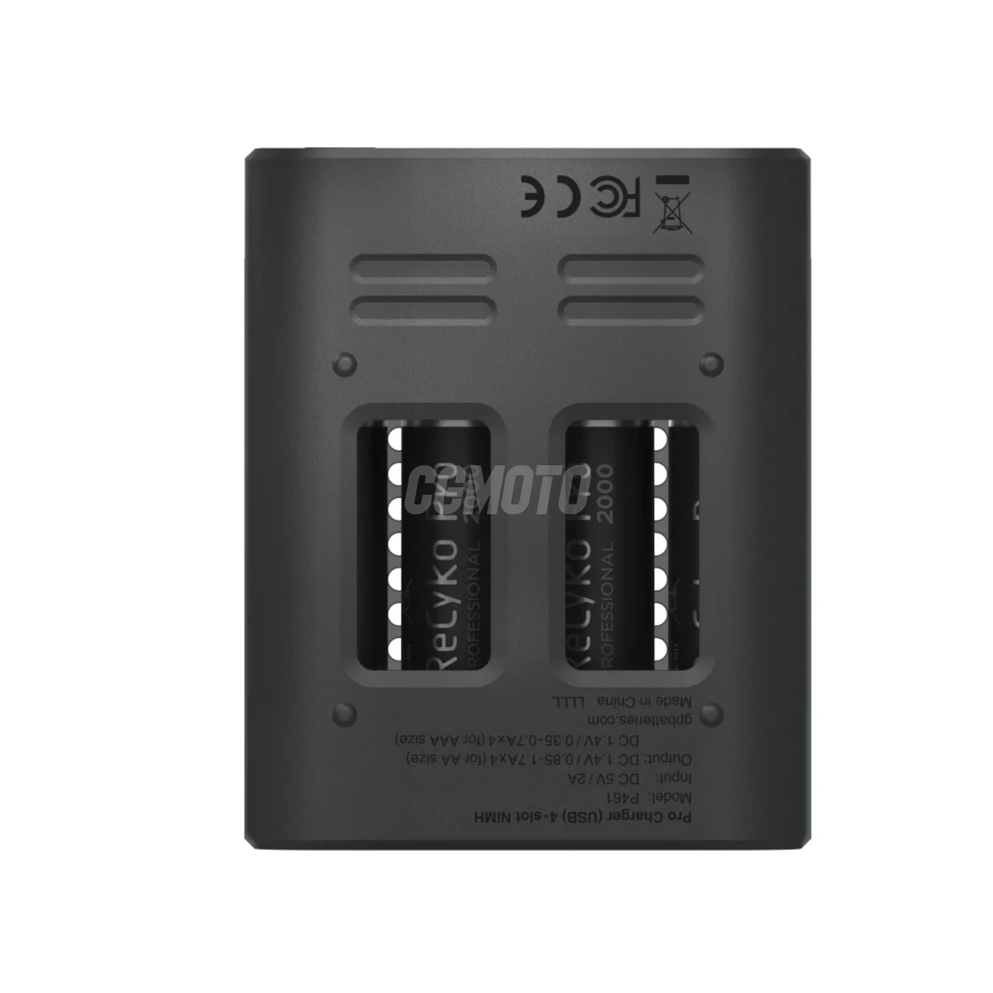 Cargador rápido USB GP P461  + 4 pilas NiMH AA 2000 mAh Pro