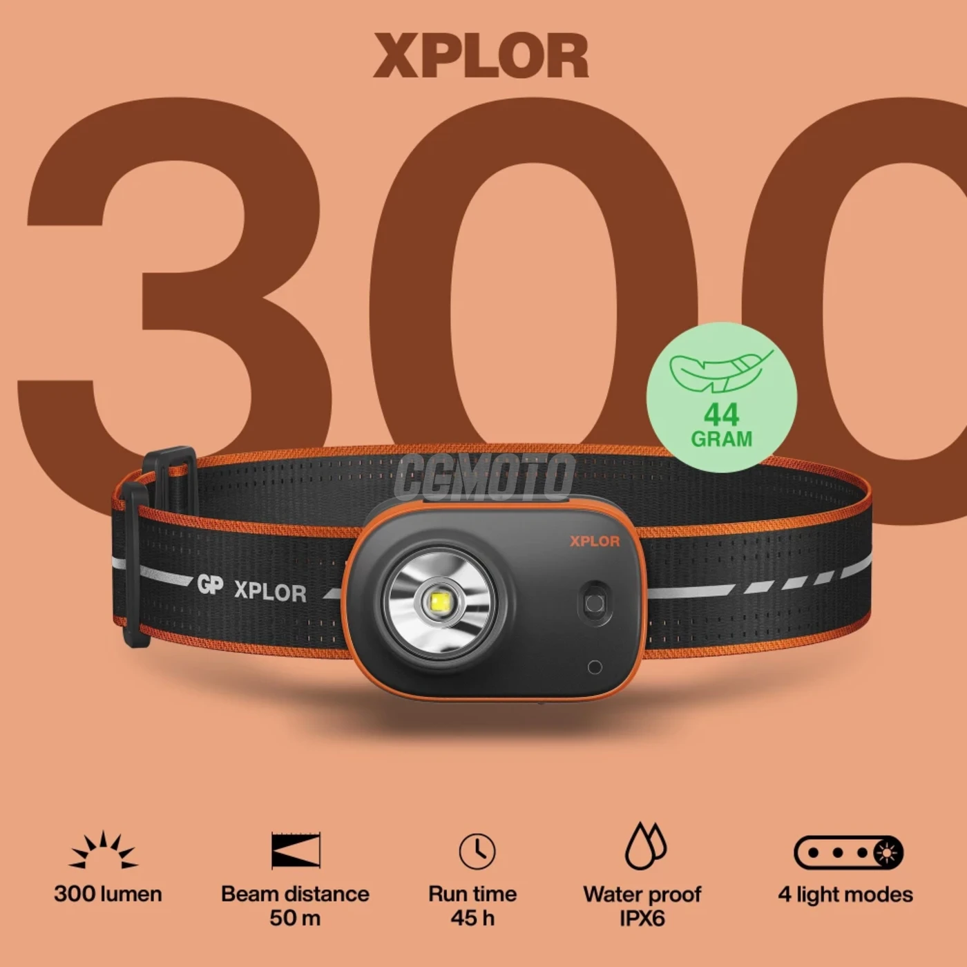 GP XPLOR Linterna frontal recargable PHR16 - 300LM