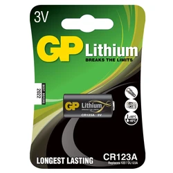 1 pila de litio CR123A 3 V 