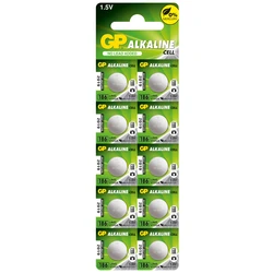 10 pilas de botón alcalinass LR43 1,5 V 