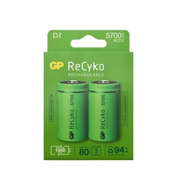 2 pilas recargables NIMH D 1,2 V Recyko 5700 mAh