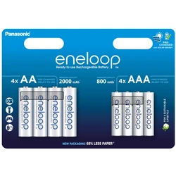 4 + 4 pilas recargables NIMH AA + AAA 1,2 V 