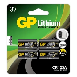 4 pilas de litio CR123A 3 V 
