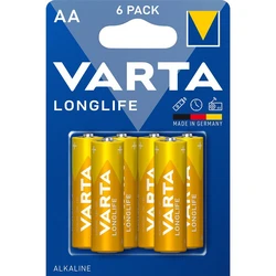 6 pilas alcalinas LR6/AA 1,5 V Longlife 