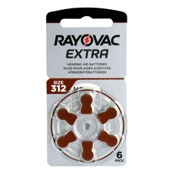 6 pilas auditivas de zinc-aire 312 1,45 V Extra 