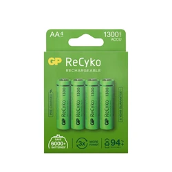 Blister de 4 pilas recargable Recyko+ AA 1300mAh