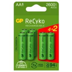 Blister de 6 pilas recargable Recyko+ AA 2600mAh