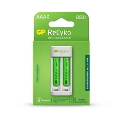 Cargador estándar GP E211 + 2 pilas NiMH AAA 850 mAh