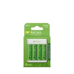 Cargador estándar GP E411 + 4 pilas NiMH AA 2000 mAh